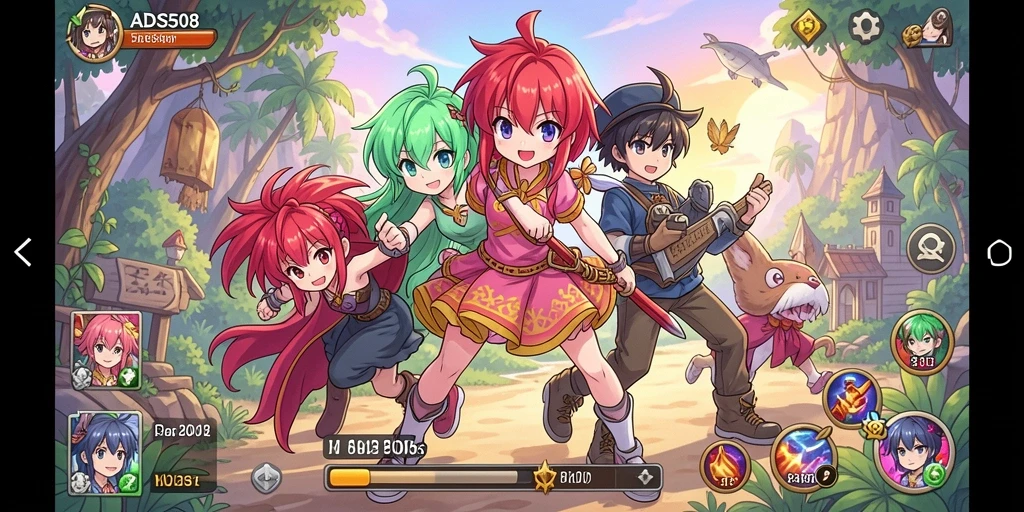 Screenshot gameplay yang menampilkan aksi seru dalam dunia anime.