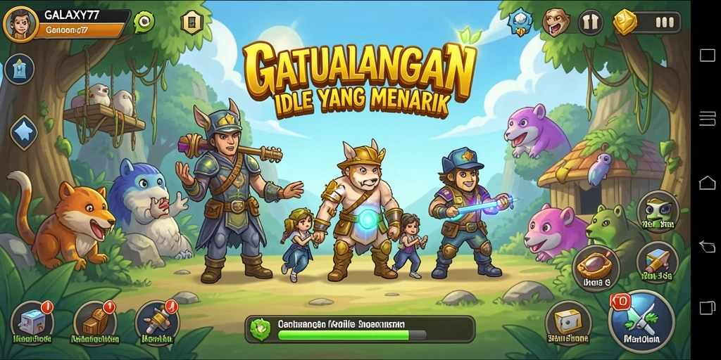 Tampilan gameplay GALAXY77 yang menawan dan interaktif.