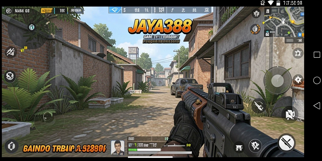 Tangkapan layar utama gameplay JAYA388 saat aksi pertempuran intens.