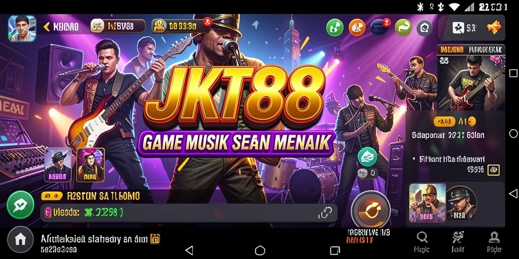 Screenshot gameplay JKT88 menampilkan pemain yang sedang menikmati musik.