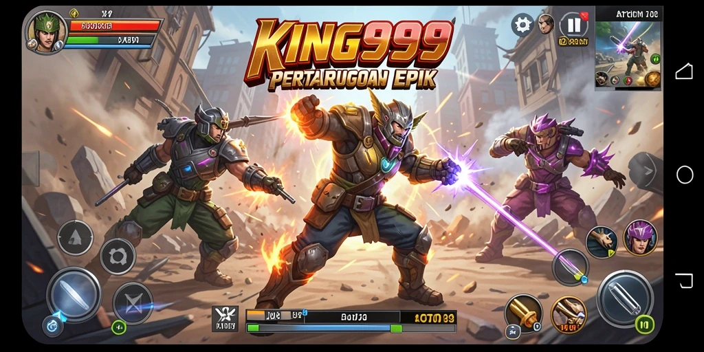 Tampilan gameplay KING999 yang mendebarkan dan penuh aksi.